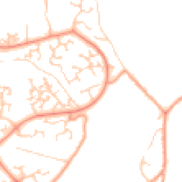 Daytime road noise heatmap for RG24 8YQ