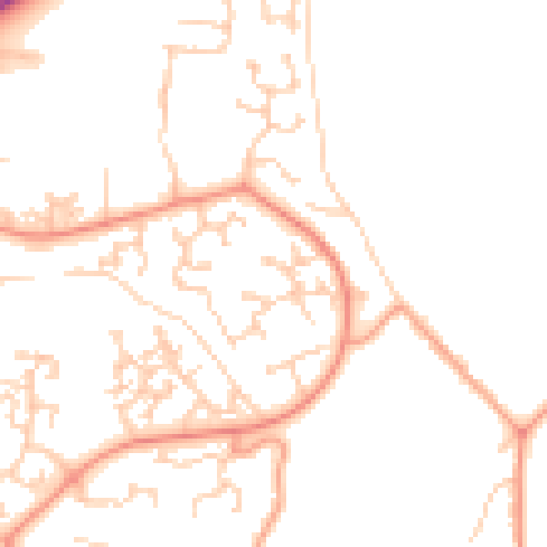 Daytime road noise heatmap for RG24 8YR