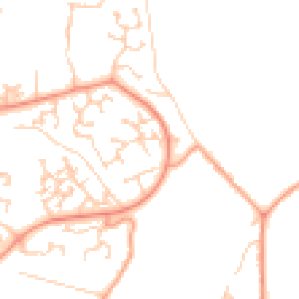 Daytime road noise heatmap for RG24 8YS