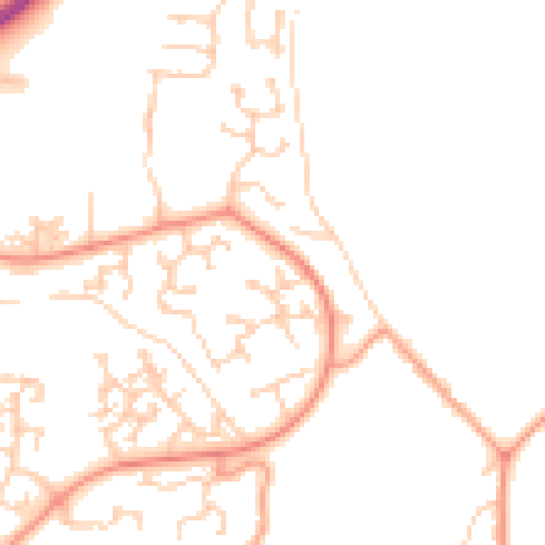 Daytime road noise heatmap for RG24 8YY