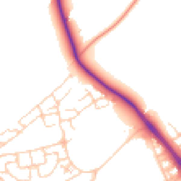 Daytime road noise heatmap for RG24 9AT
