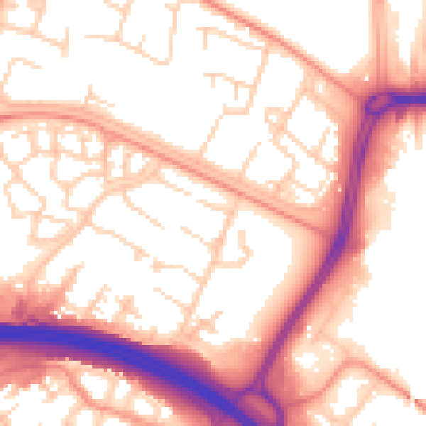 Daytime road noise heatmap for RG24 9BN