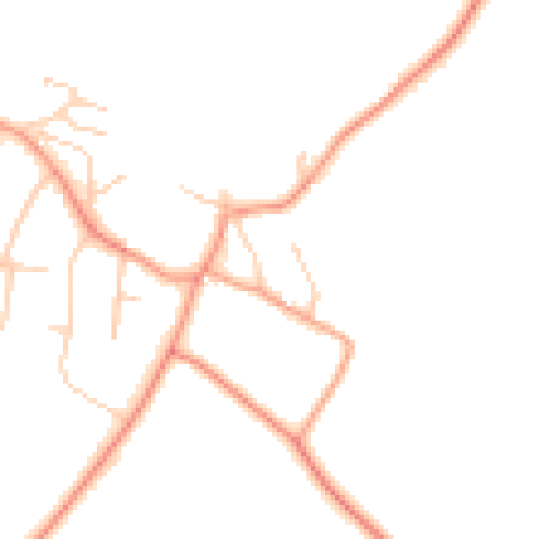 Daytime road noise heatmap for RG24 9HR