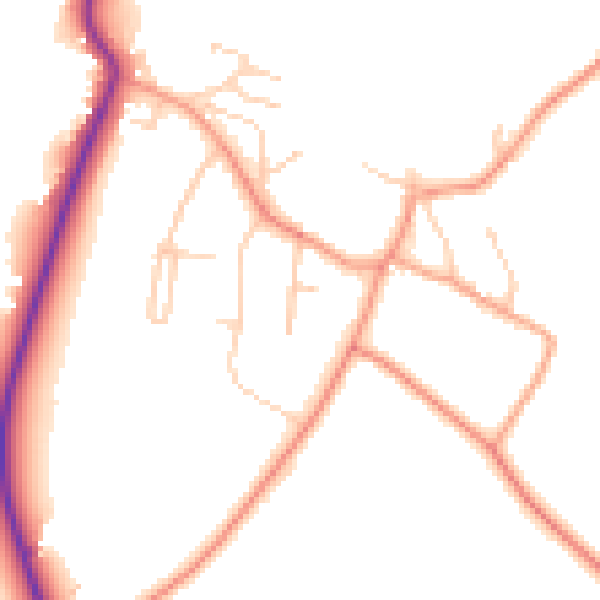 Daytime road noise heatmap for RG24 9HZ