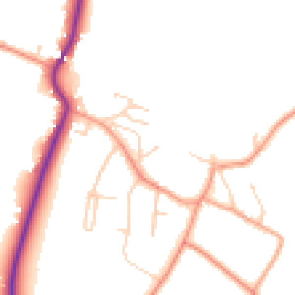 Daytime road noise heatmap for RG24 9JB