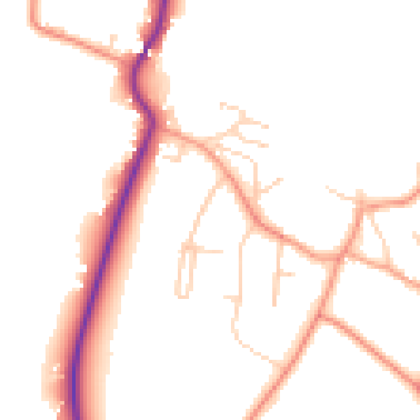 Daytime road noise heatmap for RG24 9JE