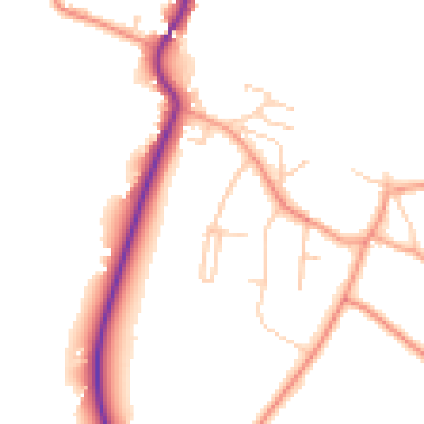 Daytime road noise heatmap for RG24 9JF