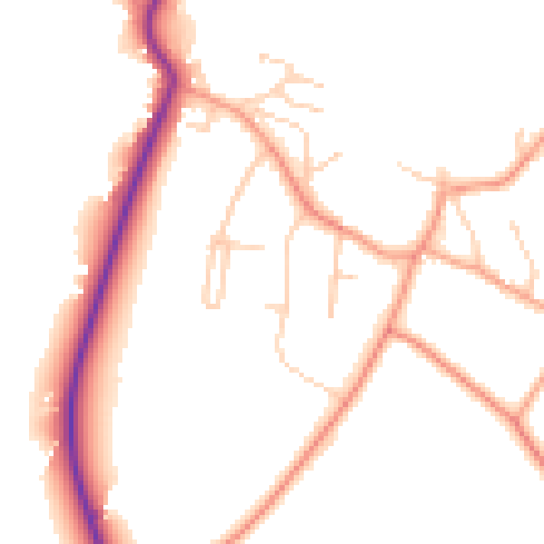 Daytime road noise heatmap for RG24 9JJ
