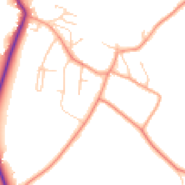 Daytime road noise heatmap for RG24 9JL