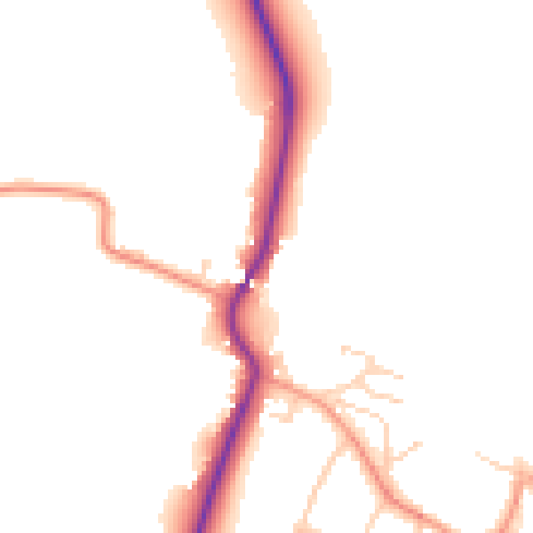 Daytime road noise heatmap for RG24 9LF