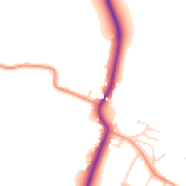 Daytime road noise heatmap for RG24 9LG