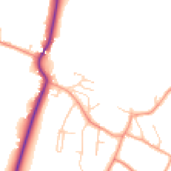 Daytime road noise heatmap for RG24 9LN