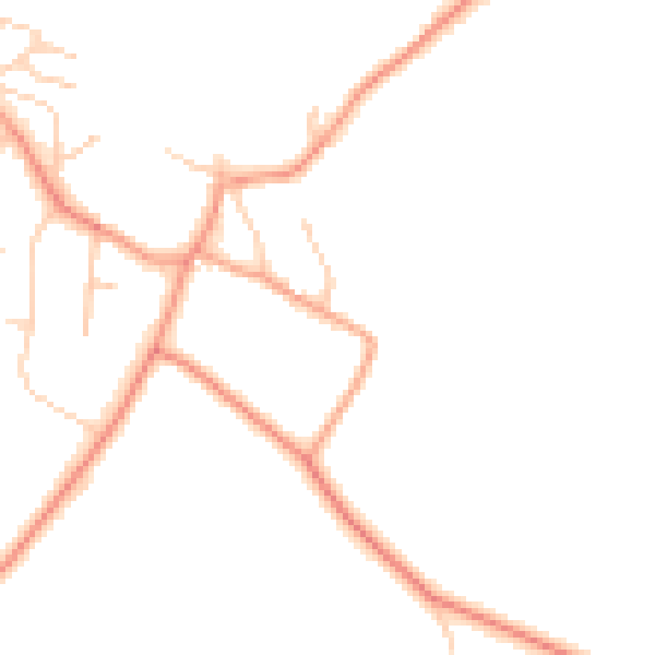 Daytime road noise heatmap for RG24 9LS