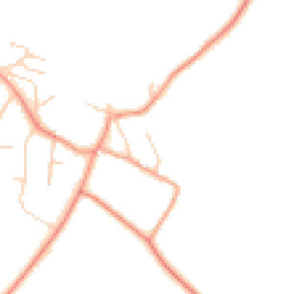 Daytime road noise heatmap for RG24 9LT
