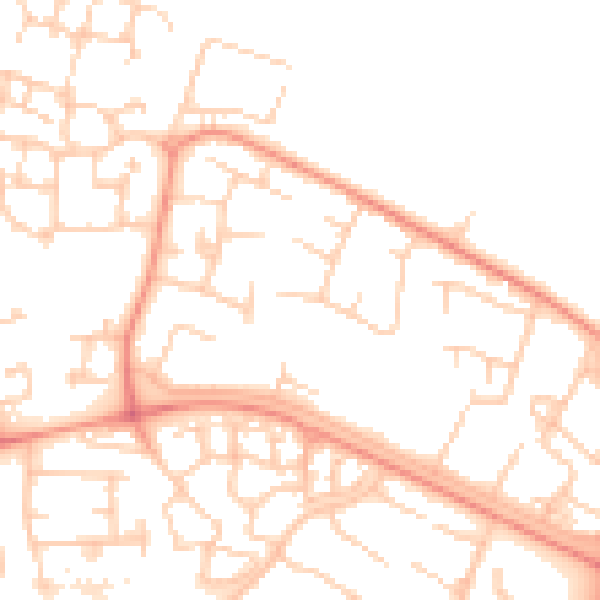 Daytime road noise heatmap for RG24 9PP