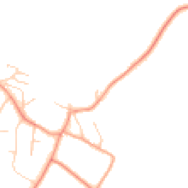Daytime road noise heatmap for RG24 9PZ
