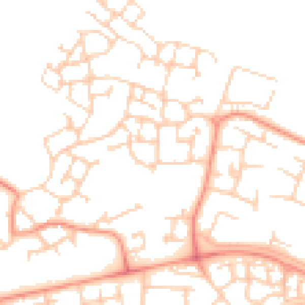 Daytime road noise heatmap for RG24 9RW