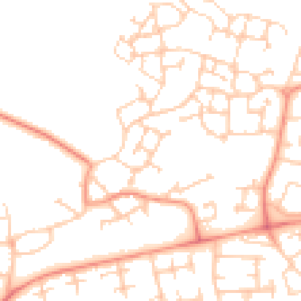 Daytime road noise heatmap for RG24 9TJ
