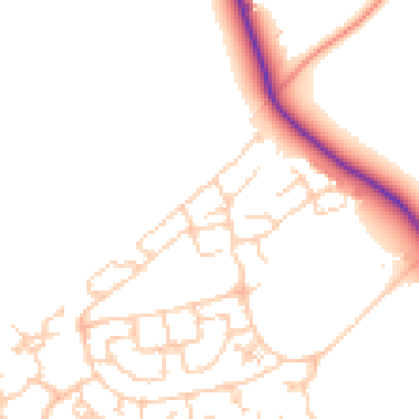 Daytime road noise heatmap for RG24 9YH