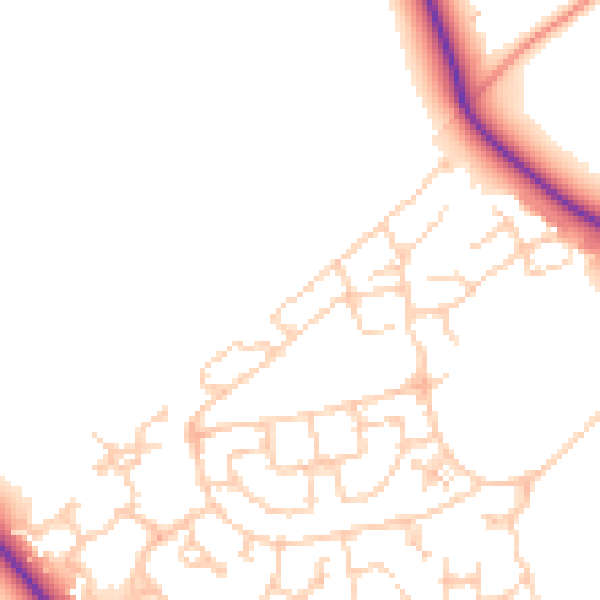 Daytime road noise heatmap for RG24 9YP