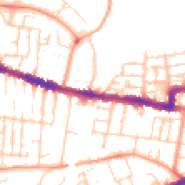 Daytime road noise heatmap for RG30 1AA