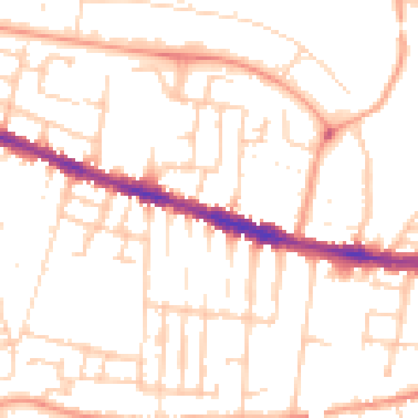 Daytime road noise heatmap for RG30 1AF