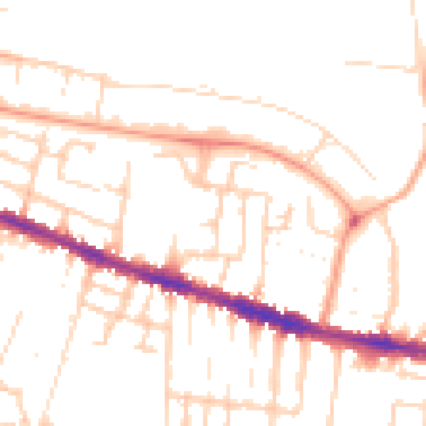 Daytime road noise heatmap for RG30 1AL