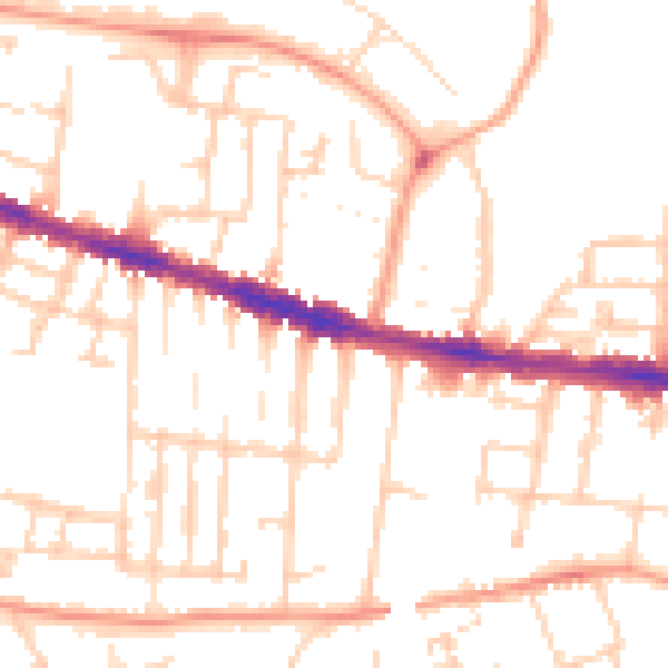 Daytime road noise heatmap for RG30 1AY