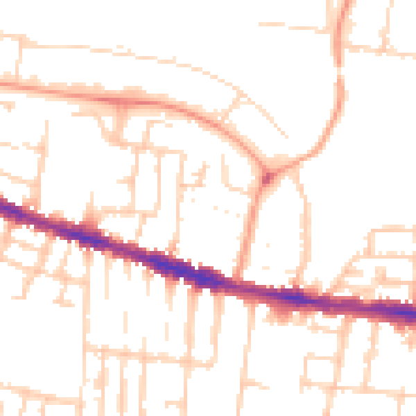 Daytime road noise heatmap for RG30 1BS