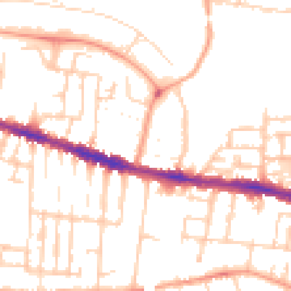 Daytime road noise heatmap for RG30 1DD