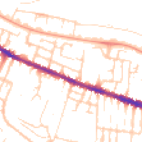 Daytime road noise heatmap for RG30 1LJ
