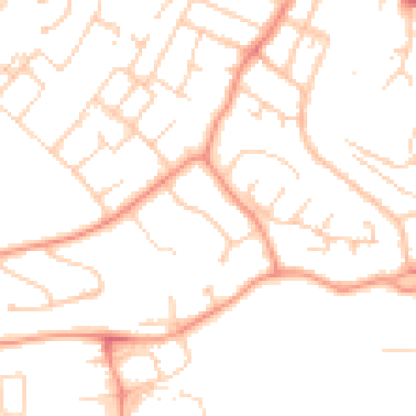 Daytime road noise heatmap for RG30 4BS