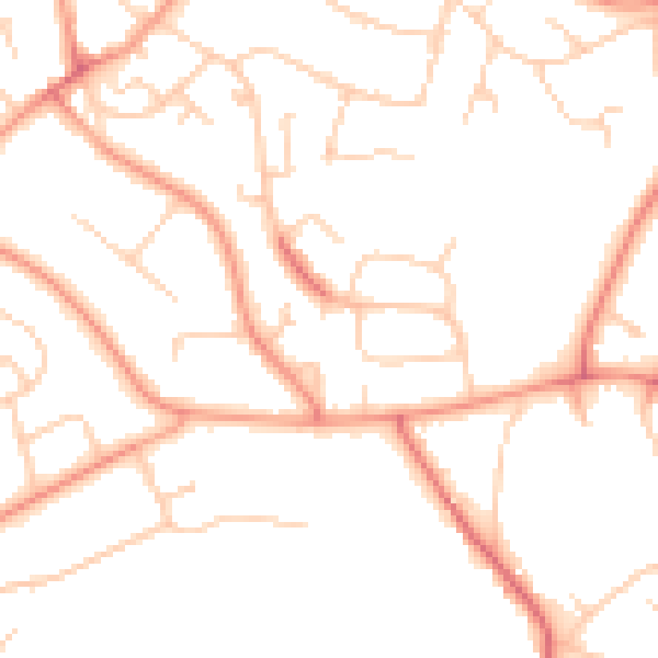 Daytime road noise heatmap for RG30 4DF