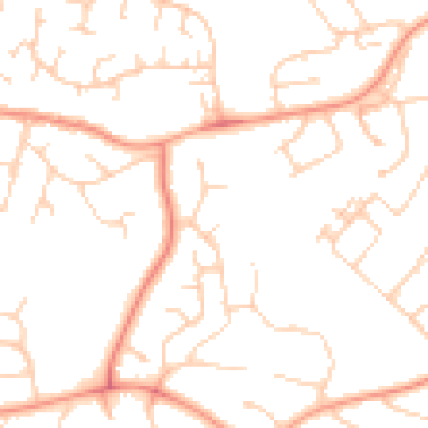 Daytime road noise heatmap for RG30 4UZ