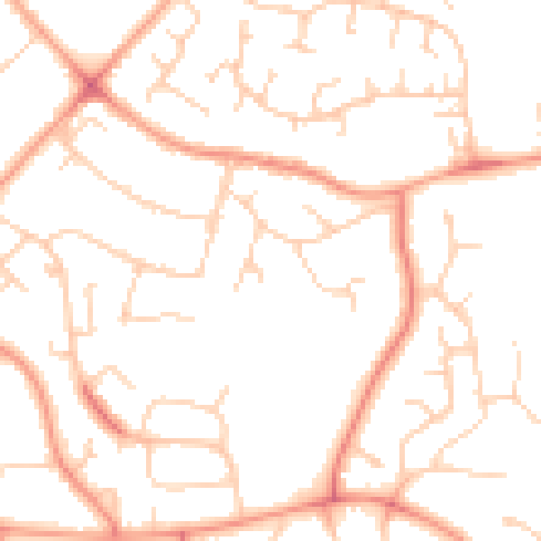 Daytime road noise heatmap for RG30 4XH