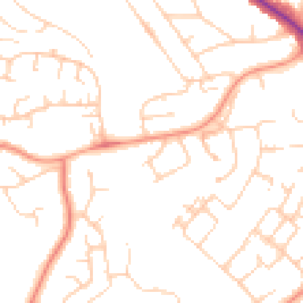 Daytime road noise heatmap for RG30 6BL