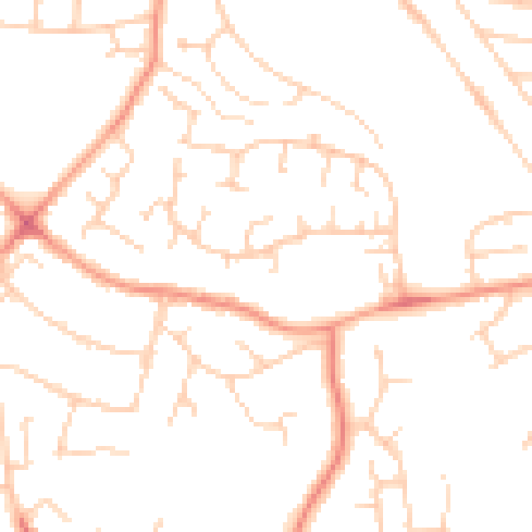 Daytime road noise heatmap for RG30 6EU
