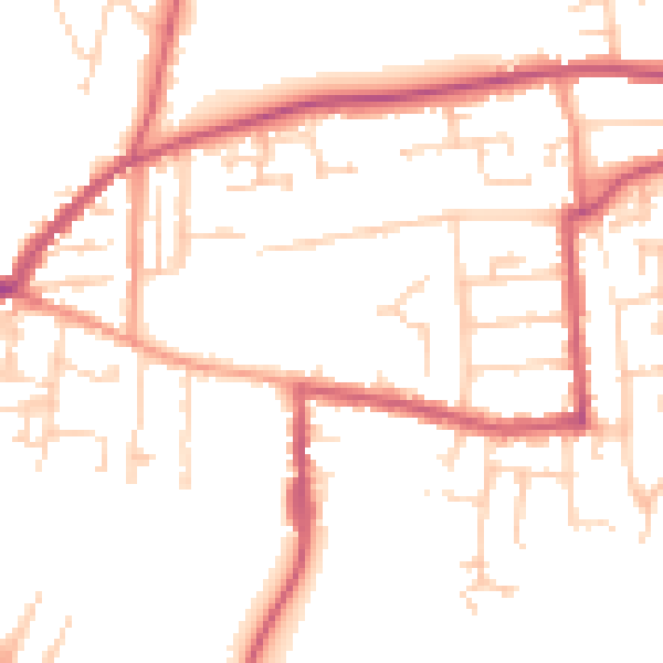 Daytime road noise heatmap for RG4 5AA