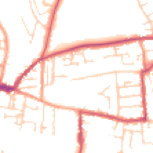 Daytime road noise heatmap for RG4 5AB