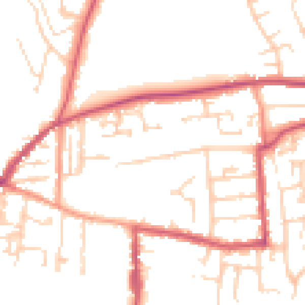 Daytime road noise heatmap for RG4 5AD
