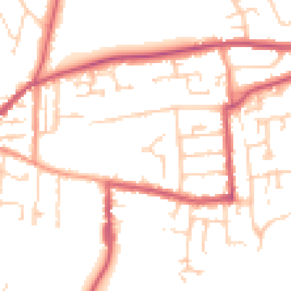 Daytime road noise heatmap for RG4 5AE