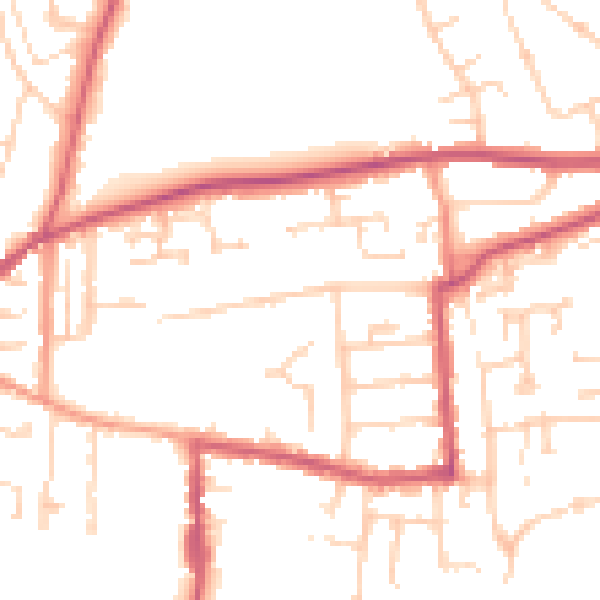 Daytime road noise heatmap for RG4 5AJ