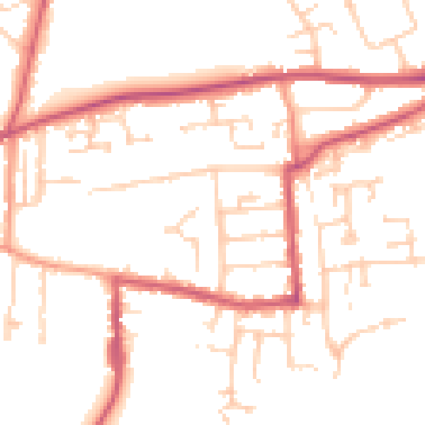 Daytime road noise heatmap for RG4 5AL