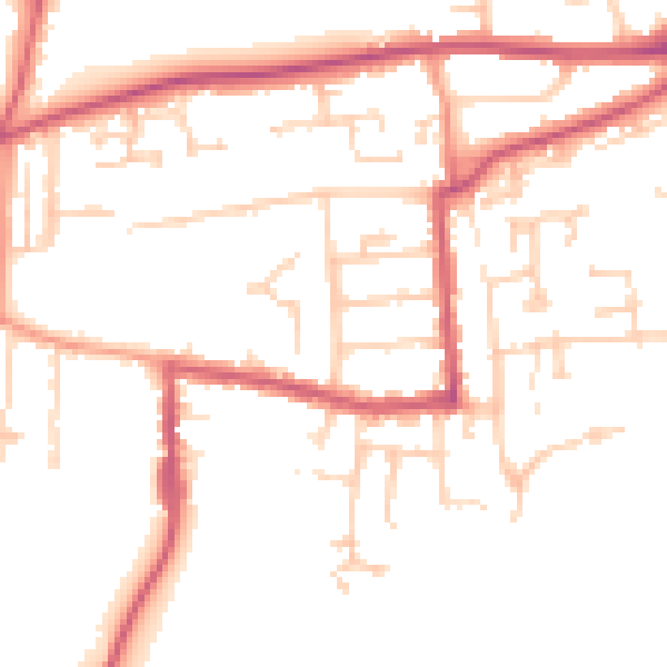 Daytime road noise heatmap for RG4 5AN