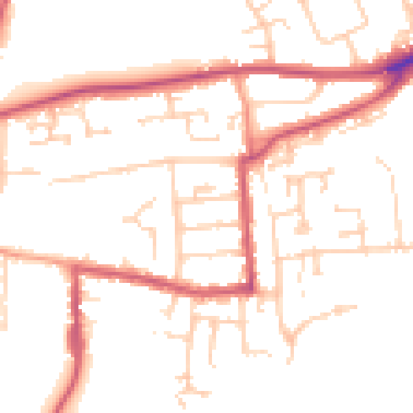 Daytime road noise heatmap for RG4 5AP