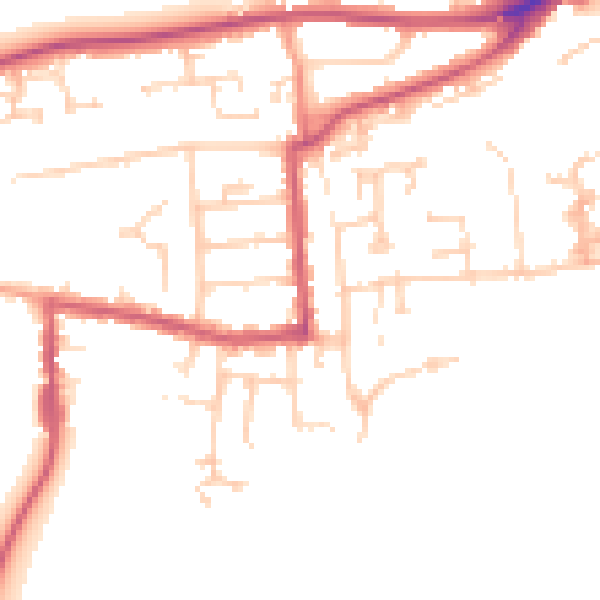 Daytime road noise heatmap for RG4 5AR