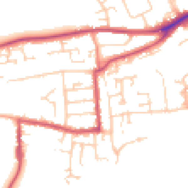 Daytime road noise heatmap for RG4 5AS