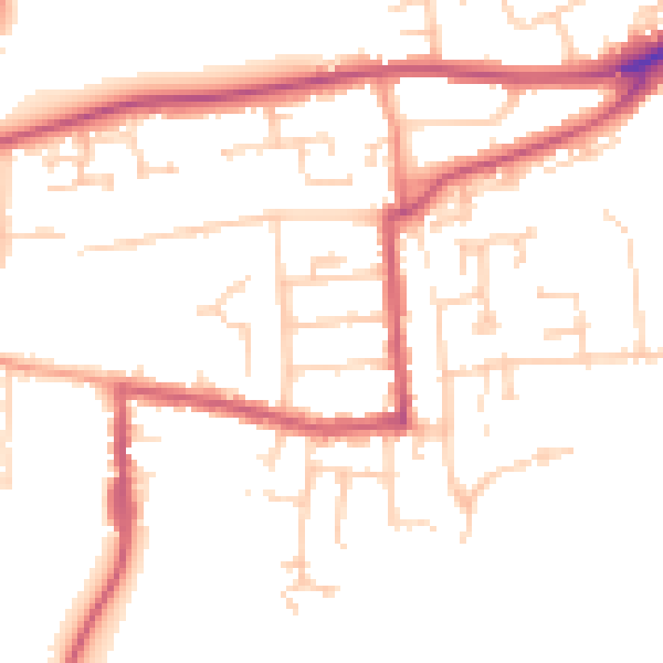 Daytime road noise heatmap for RG4 5AT