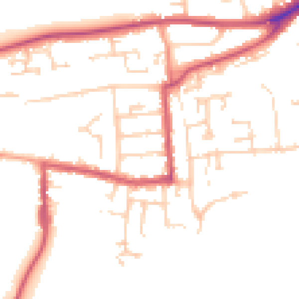 Daytime road noise heatmap for RG4 5AU