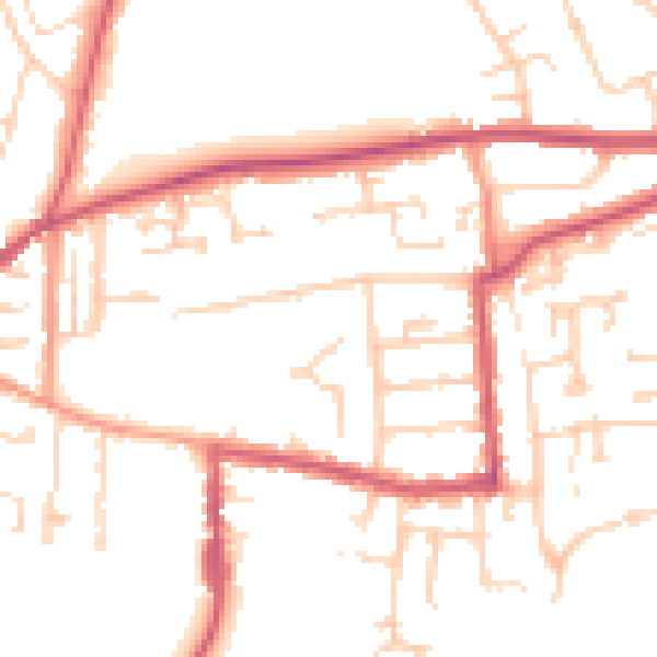 Daytime road noise heatmap for RG4 5AW